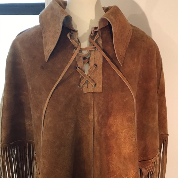 Vintage Jackets & Blazers - 60’s Handmade Leather poncho 💀
